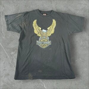 Vintage Harley-Davidson Shirt Mens Large 90s‎ Chrome Eagle Faded Biker Moto Rare